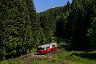 Fischstäbchen und Harzer Roller  Im Gegensatz zu vielen Eisenbahnfotografen kann ich ja auch der Dieseltraktion eine Menge abgewinnen. Als "Fischstäbchen" werden die beiden von Langeoog stammenden Talbot-Triebwagen tituliert. 187 011 ist hier am 10. Juni 2006 bei den Teichen von Sophienhof auf der Harzquerbahn unterwegs. Der Triebwagen befindet sich auf thüringischem Landesgebiet, die gegenüberliegende Talseite gehört bereits zu Sachsen-Anhalt. : FNr 97519 Talbot, H, HSB - Harzer Schmalspurbahnen, HSB 187 011, Talbot / Bombardier Aachen, a Aufnahmeort, a Deutschland, e Eisenbahn, eb Eigentümer- / Betreiberbezeichnung, ef Hersteller